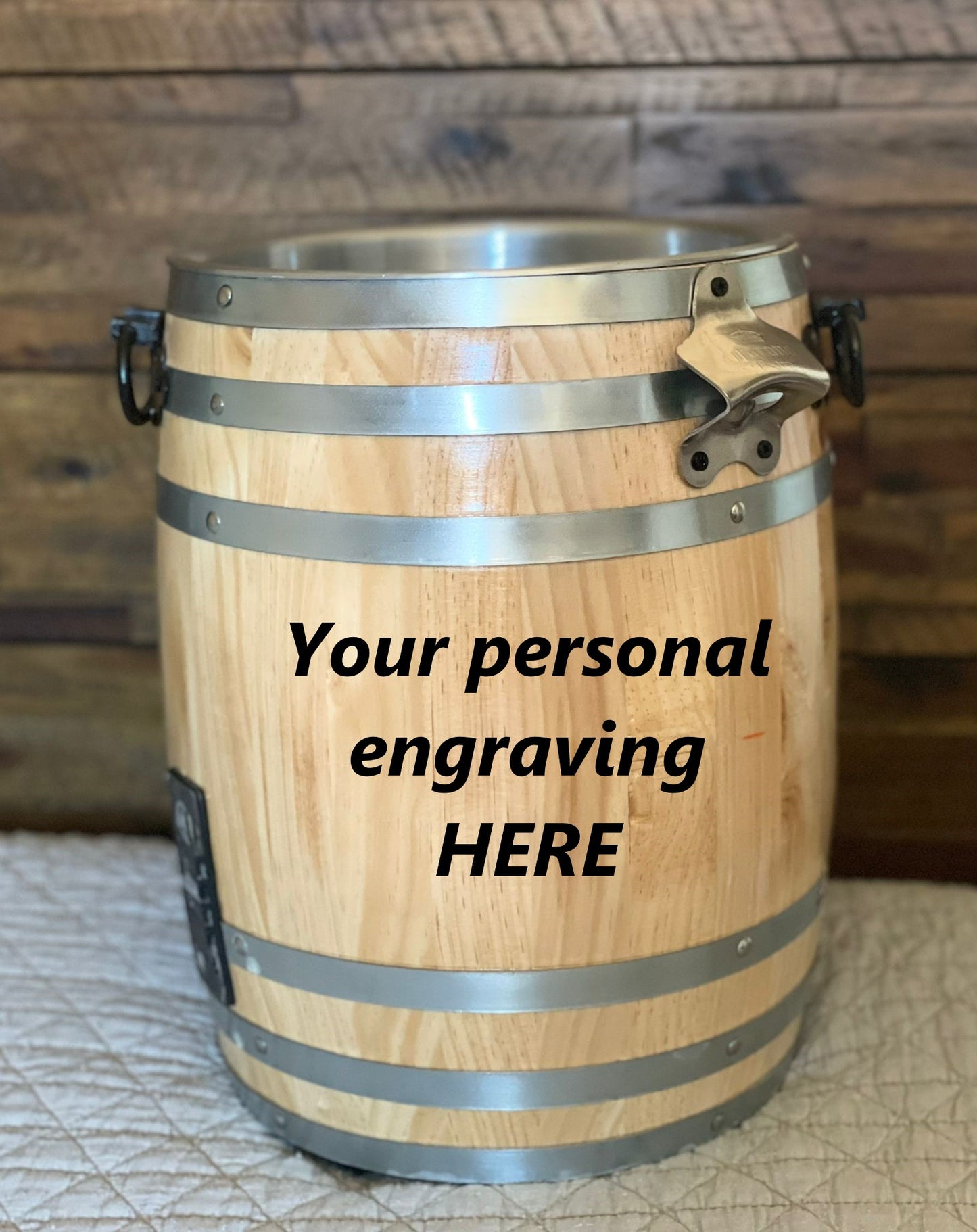 Personalized Barrel Cooler with Bluetooth Speaker