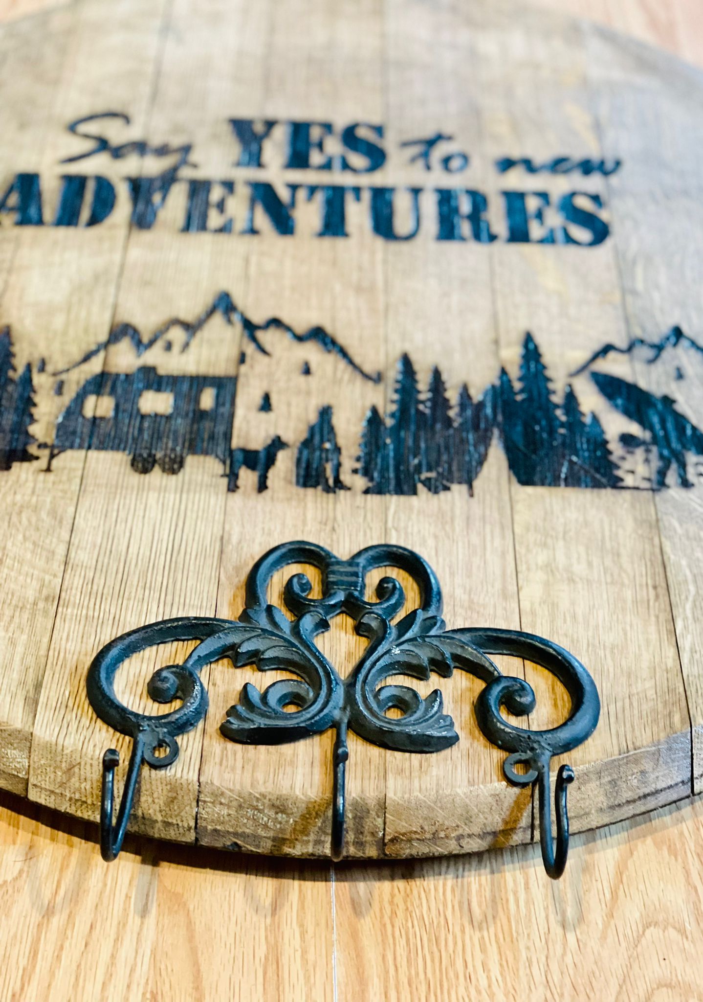 Custom Barrel Head Coat Rack