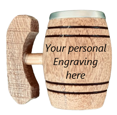 Personalized Mini Barrel Shot Glasses, Aluminum Lined