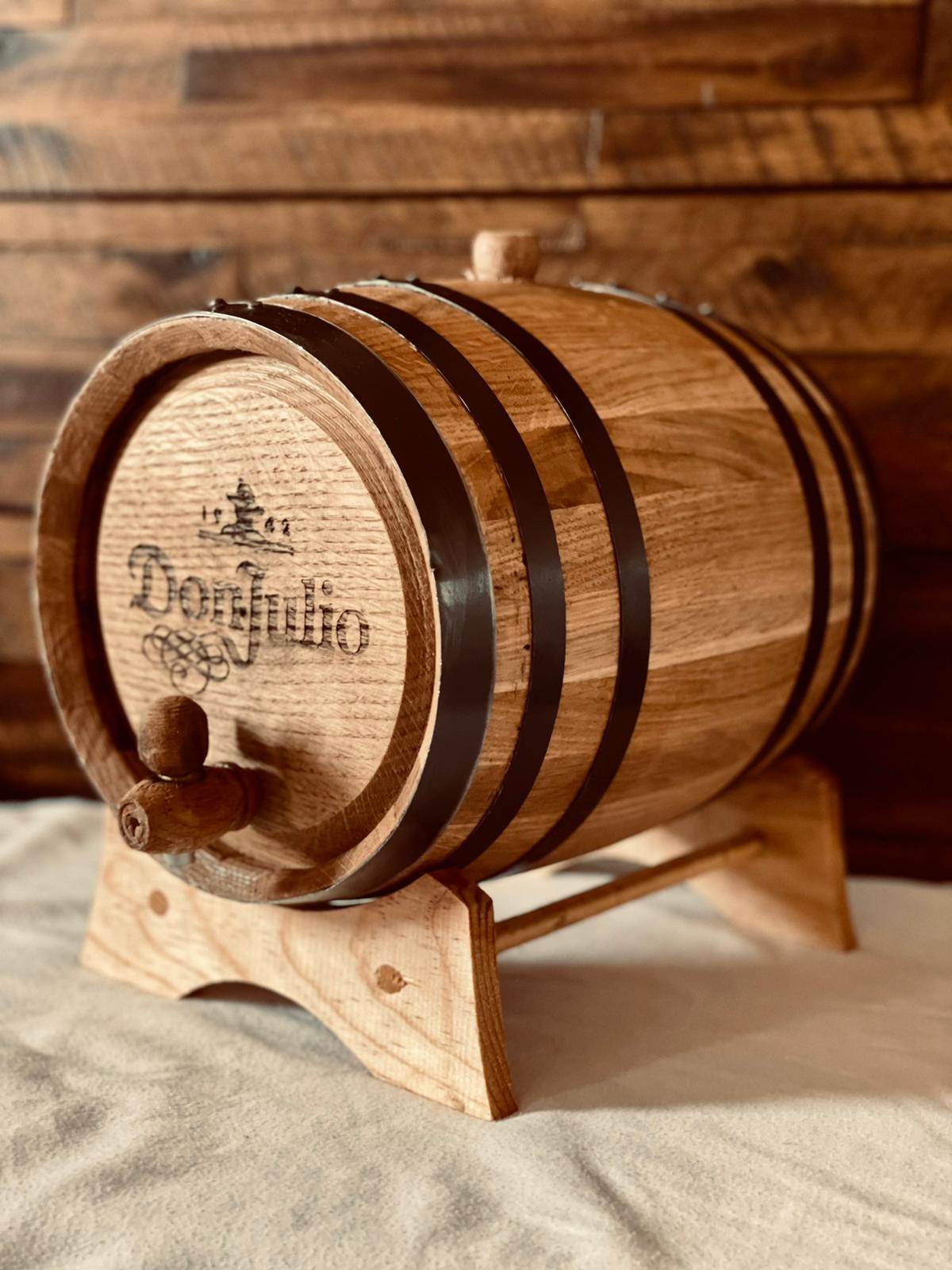 Twelve 1 Liter Aging Oak Barrels Black Hoops